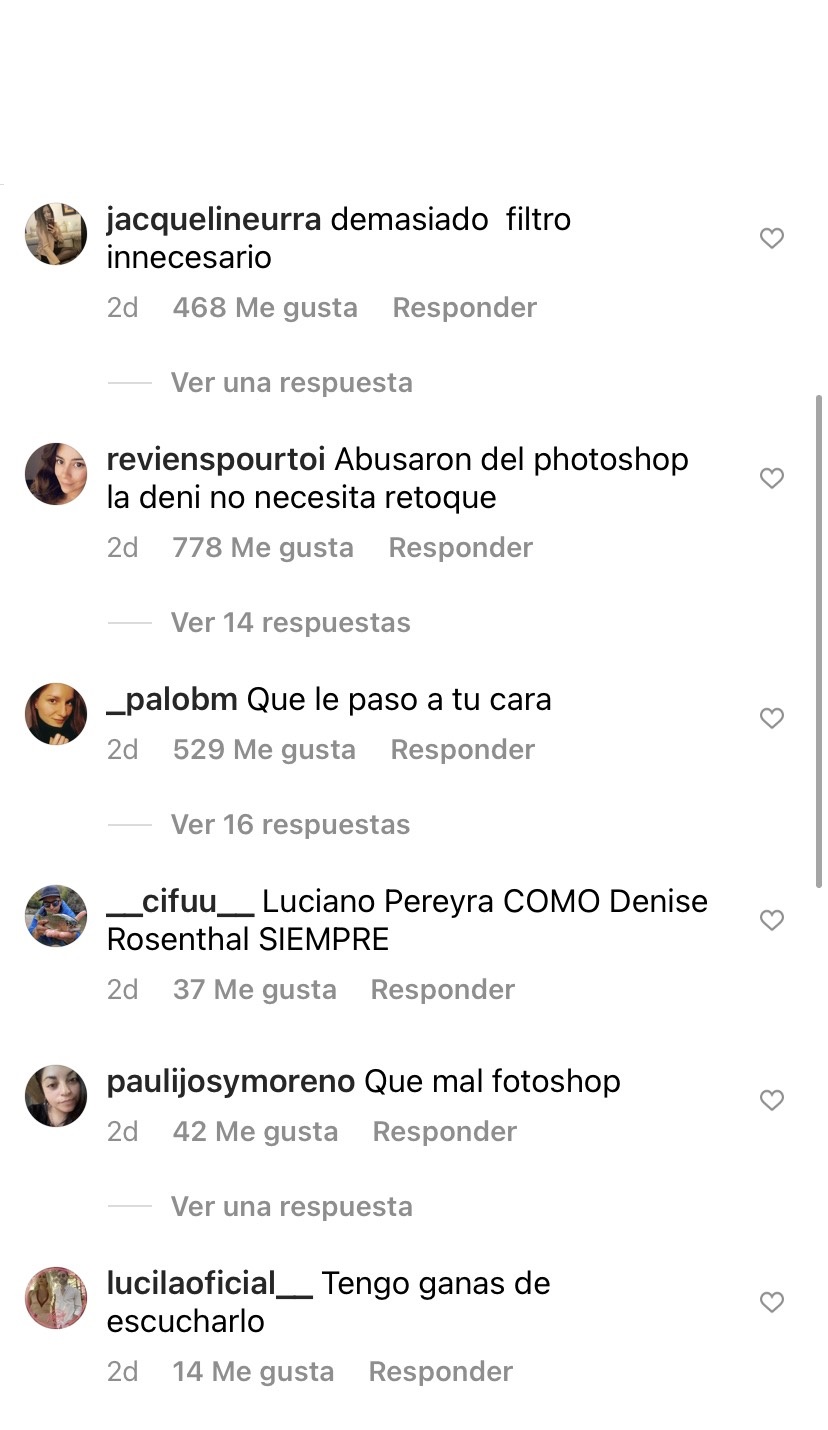 Paloma Mami eres tú?”: Publicación de Denise Rosenthal es criticada por  exceso de retoques