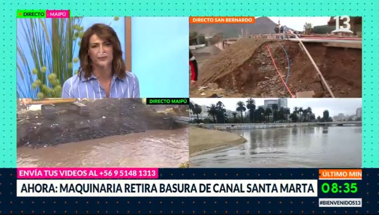 Sacan basura de Canal Santa Marta para evitar desborde en Maipú