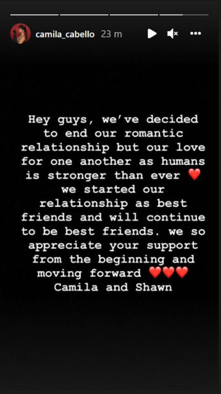 Camila Cabello revela las razones de su quiebre con Shawn Mendes