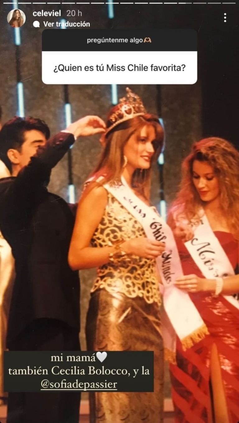 Paula Caballero siendo coronada Miss Chile