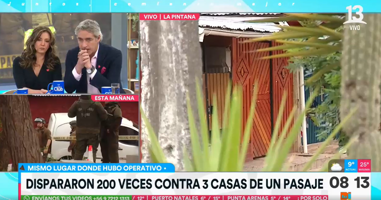 Disparan más de 200 veces contra tres casas en La Pintana: el hecho estaría vinculado al narcotráfico