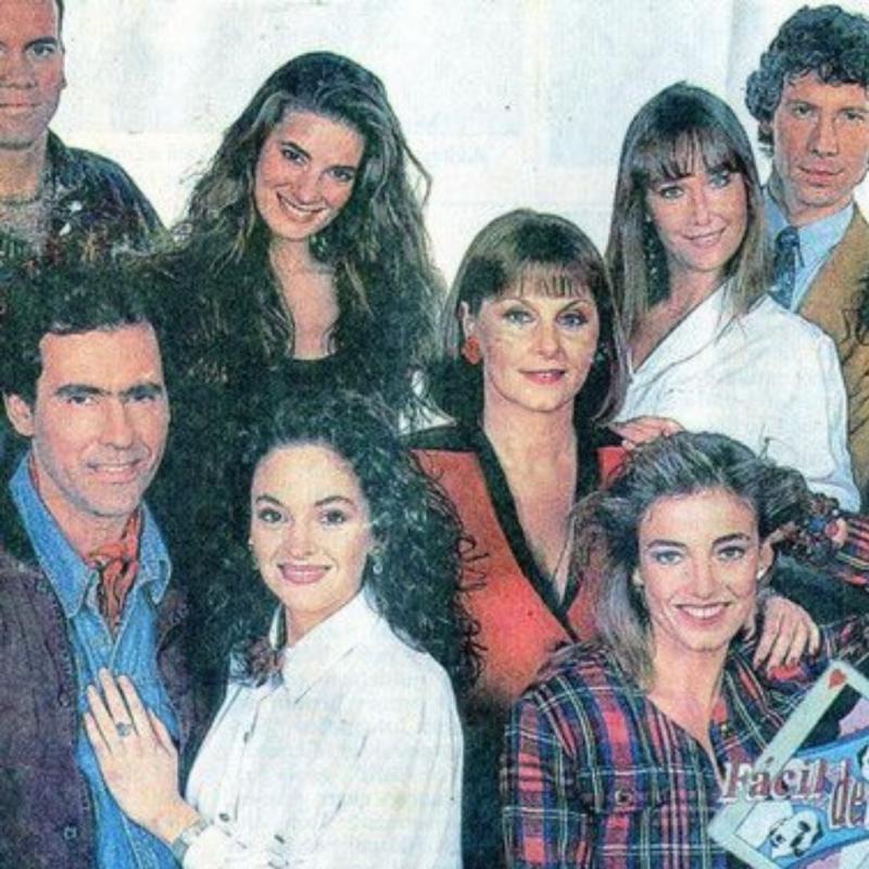 Carolina Infante junto al elenco de "Fácil de Amar" (1992)
