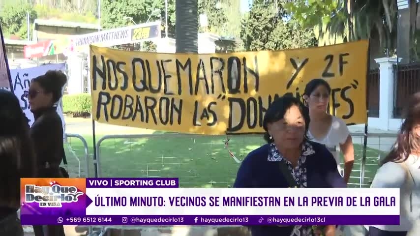Protestas fuera del Sporting Club de Viña