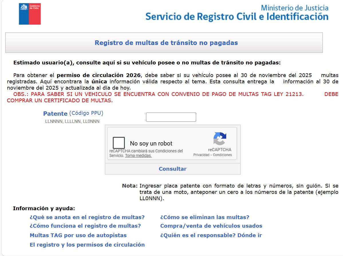 Revisa si tienes multas impagas