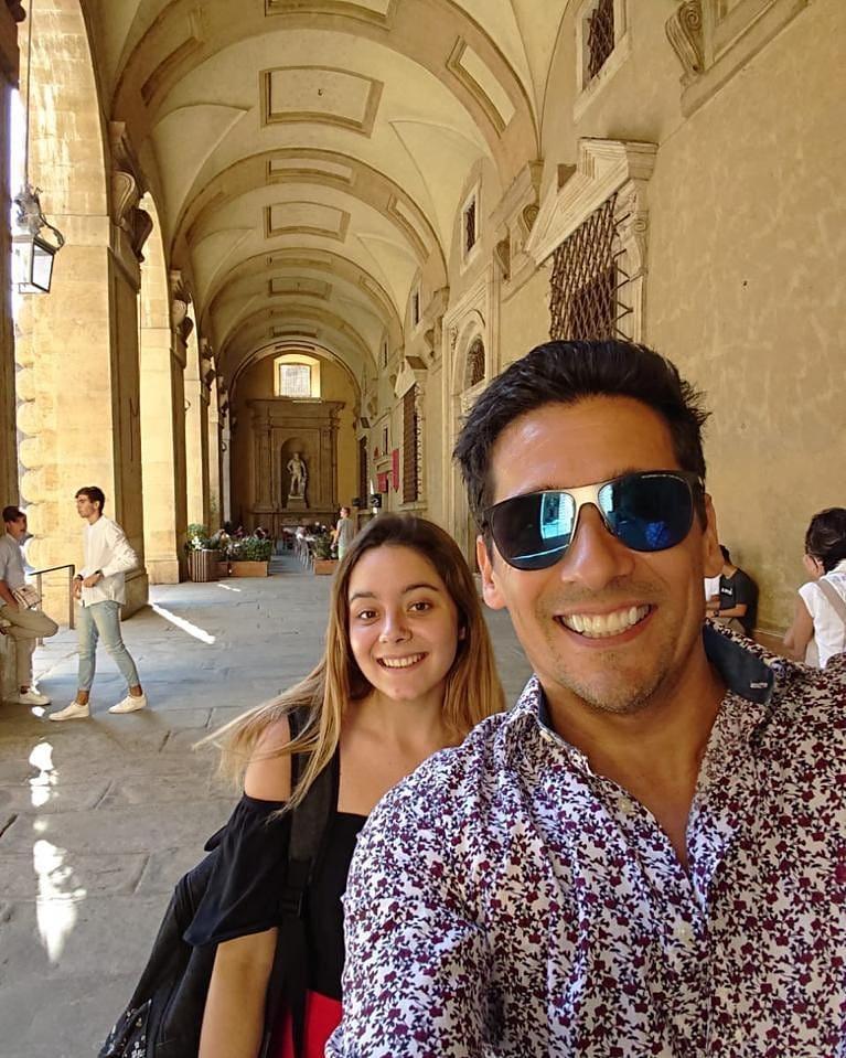 Rafael Araneda y su hija