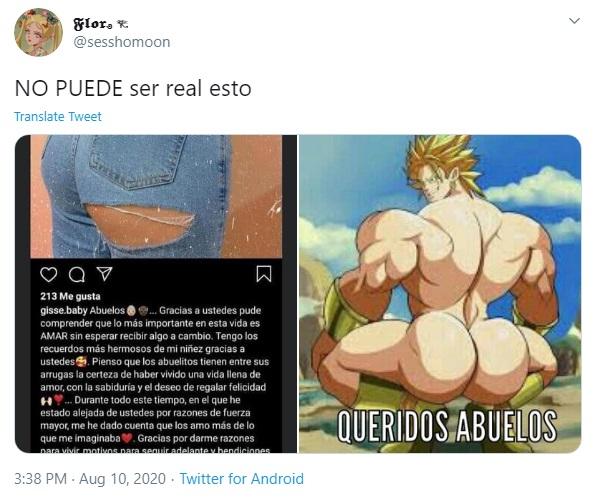 Influencer desata risas con insólito mensaje para sus abuelos