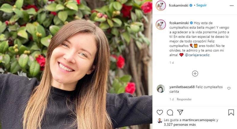 Francisco Kaminski envía romántico mensaje a Carla Jara