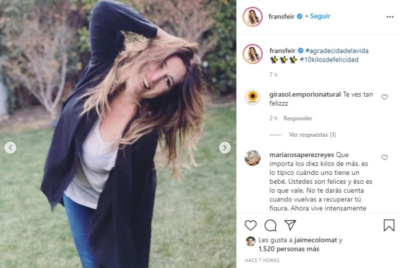 Fran Sfeir muestra su figura tras ser mamá por segunda vez