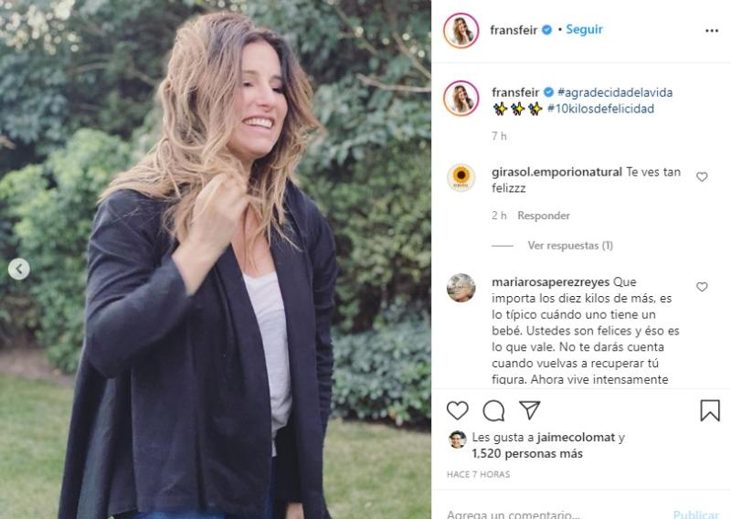 Fran Sfeir muestra su figura tras ser mamá por segunda vez