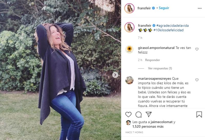 Fran Sfeir muestra su figura tras ser mamá por segunda vez