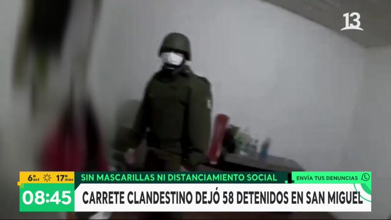 Fiesta clandestina dejó 58 detenidos en San Miguel