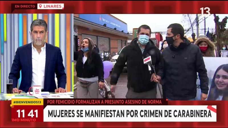 Personas en Linares se manifestaron por crimen de carabinera