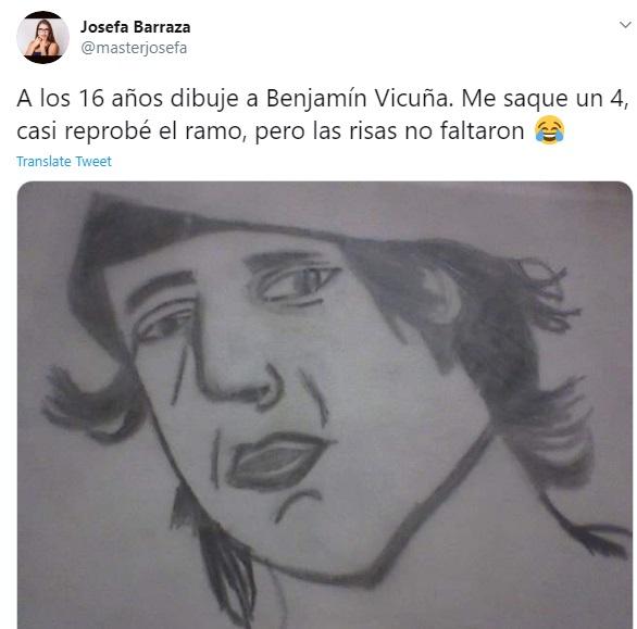 Ex MasterChef Chile comparte dibujo que hizo de Benjamín Vicuña y desata las risas