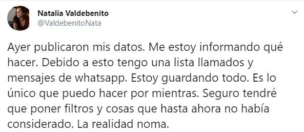Publican datos personales de Natalia Valdebenito tras criticado comentario