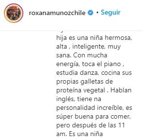 Roxana Muñoz revela que no le da lácteos a su hija desde los 2 años
