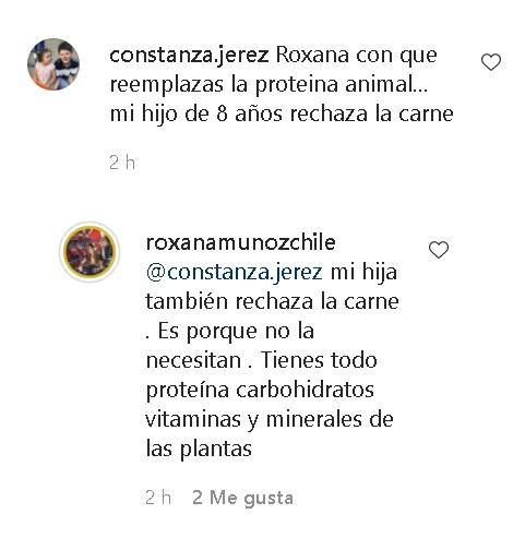 Roxana muñoz responde comentario