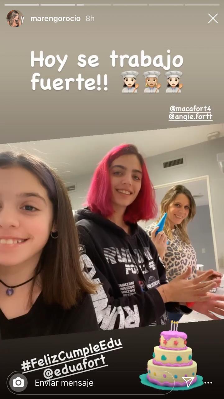Rocío Marengo e hijas de Eduardo fort
