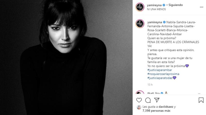 Yamila Reyna pide pena de muerte para asesinos de mujeres