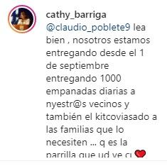 “Que poco criterio”: Cathy Barriga responde dura crítica de seguidor