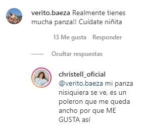 Christell responde con humor a seguidora que cuestionó su peso