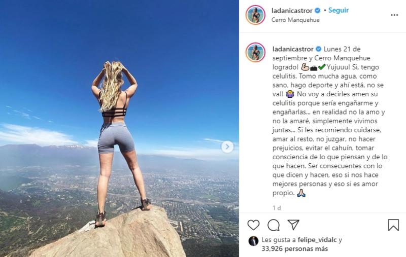 Daniela Castro expone su celulitis para hablar del amor propio