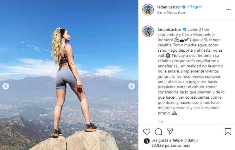 Daniela Castro expone su celulitis para hablar del amor propio