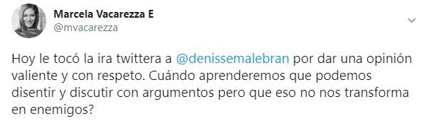 “Indecente y matonesco”: Denisse Malebrán enfrenta ataques por tuit