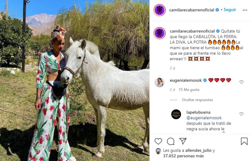 Camila Recabarren defiende a Eugenia Lemos tras crítica de seguidora