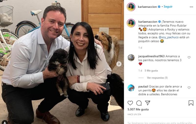 Karla Rubilar y su pareja suman nuevo integrante a su familia