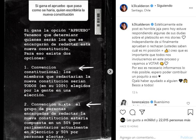 Kel Calderón llama a votar en plebiscito y aclara dudas del proceso