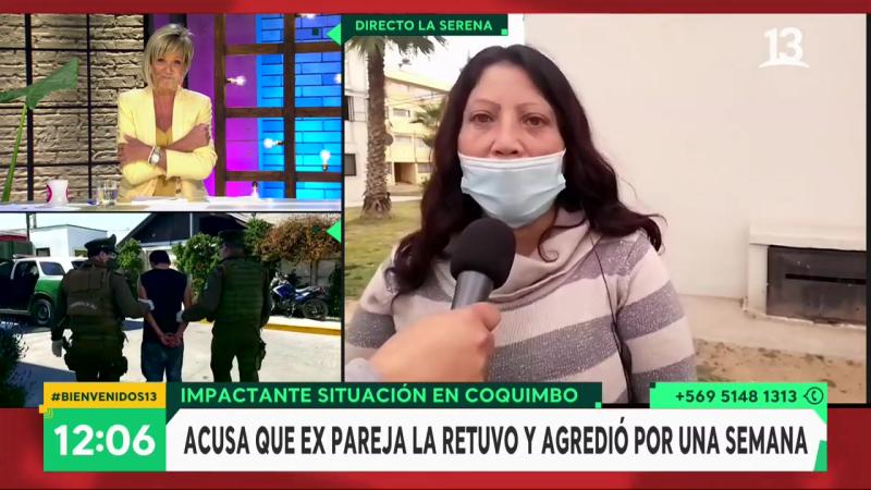 Entrevistada solidariza en pantalla con Raquel Argandoña por su hijo