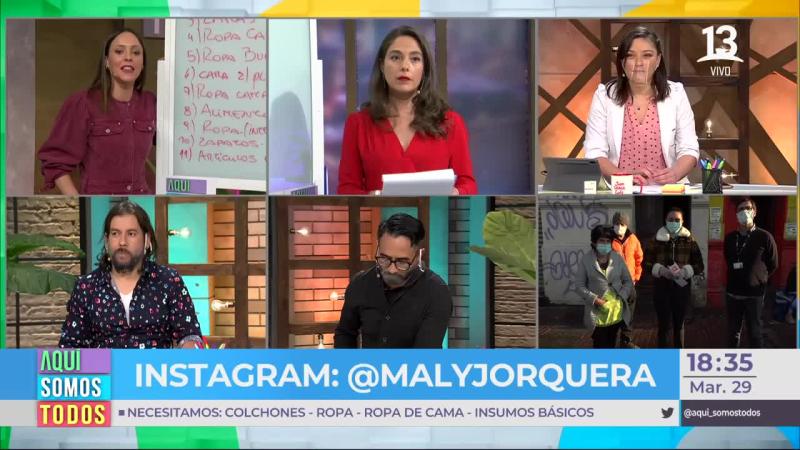 Maly Jorquiera sufre chascarro durante aparición en “Aquí somos todos”