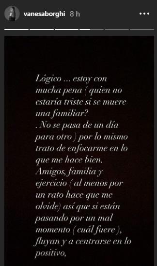 Vanesa Borghi defiende sus publicaciones positivas tras muerte de padre