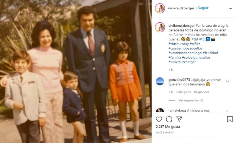 Vivi Kreutzberger destapa inédita foto con sus papás y hermanos