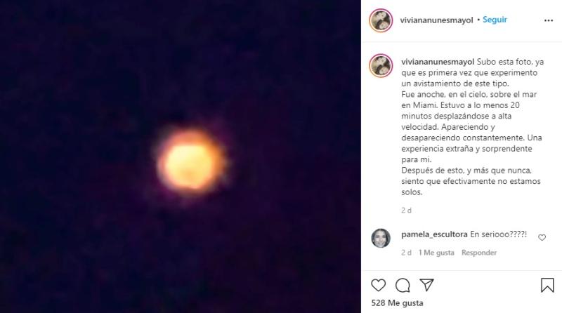 “No estamos solos”: Viviana Nunes difunde experiencia con OVNI