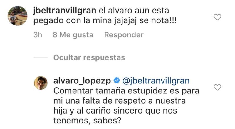 Álvaro López recibe desubicado mensaje por foto con Millaray Viera