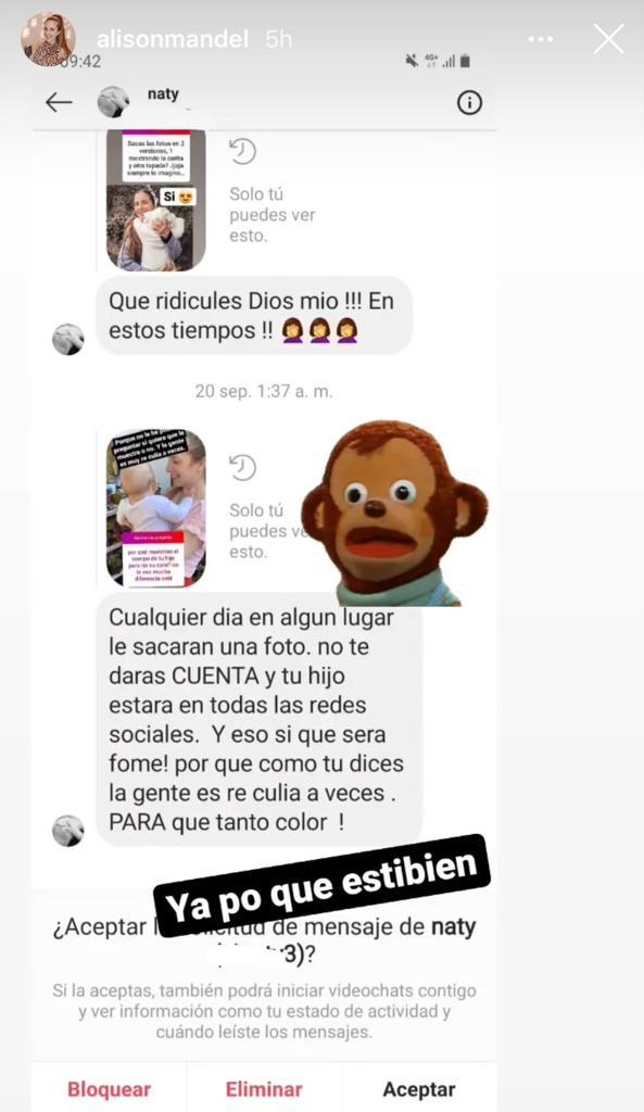 Alison Mandel exhibe críticas que recibe por no mostrar la cara de su hijo