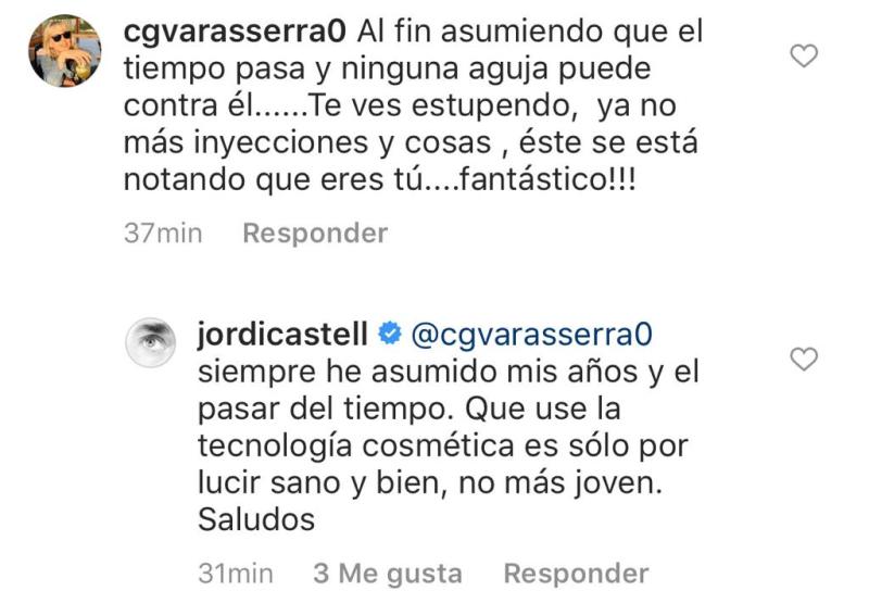 “Ya no más inyecciones”: Jordi Castell enfrenta a seguidora por comentario
