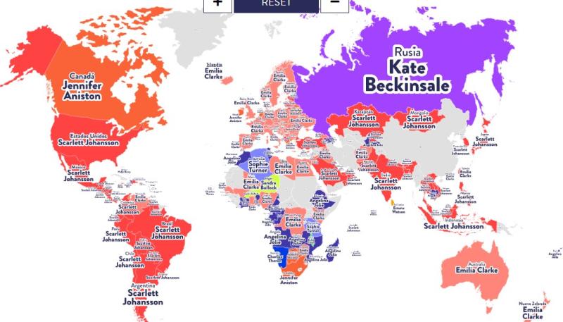 Actrices favoritas de cada país