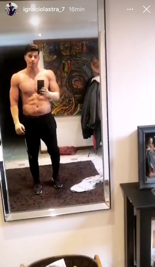 Ignacio Lastra se muestra sin polera tras rutina de ejercicio