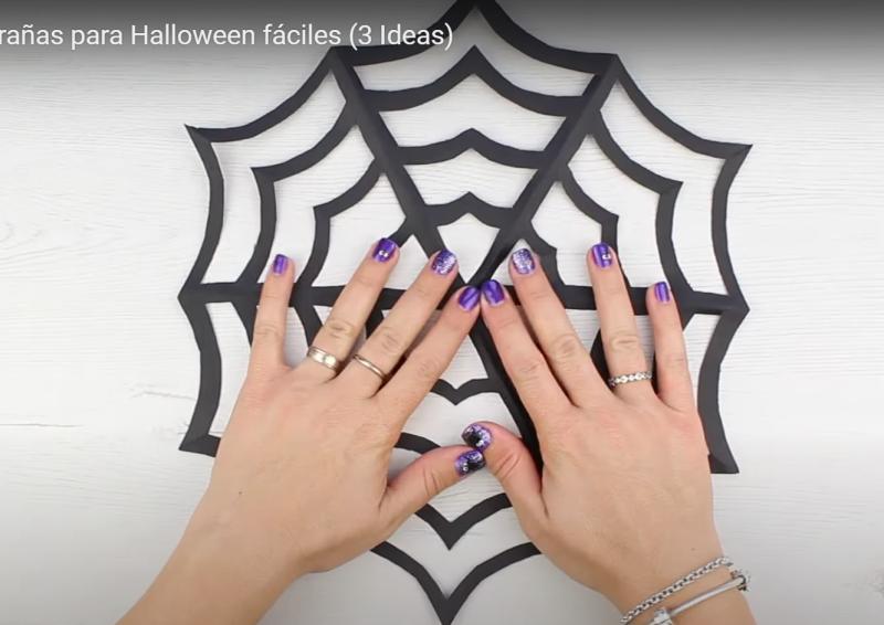 Telarañas negras manualidad para halloween