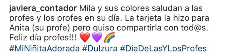Hija de Javiera Contador emociona con regalo para profesores