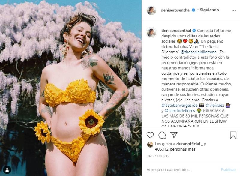 Denise Rosenthal se despide de las redes sociales