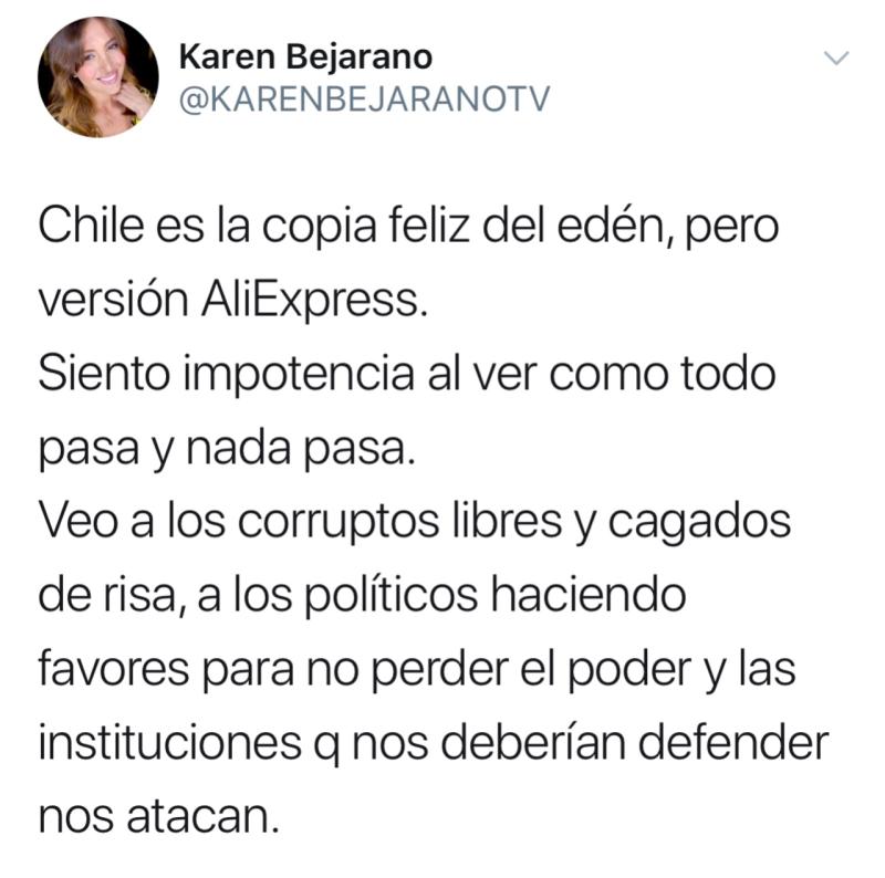 “Merecemos más”: El descargo de Karen Bejarano por crisis en Chile