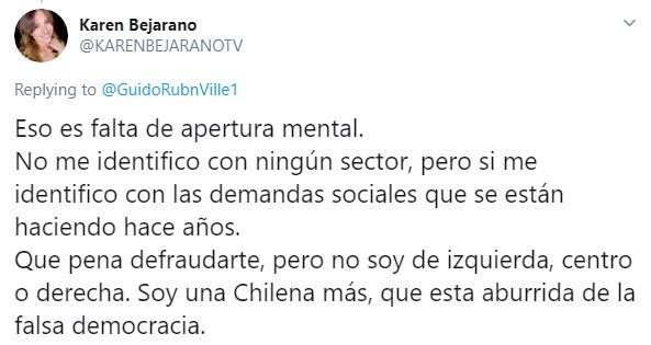 “Merecemos más”: El descargo de Karen Bejarano por crisis en Chile