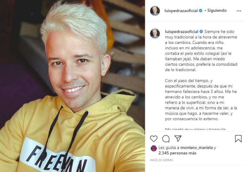 Luis Pedraza luce radical cambio de look: ahora es rubio platinado