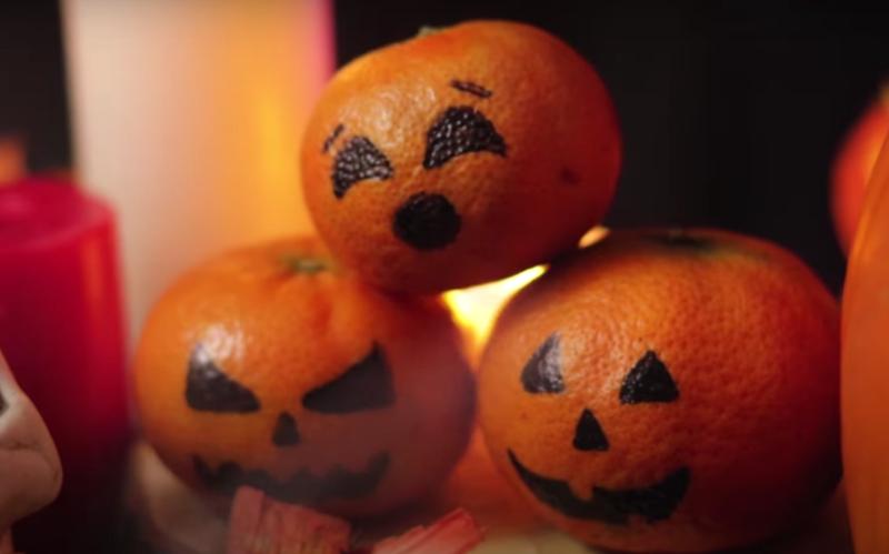 calabazas de mandarina para halloween