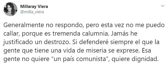 Millaray Viera encara a Leandro Penna por “tremenda calumnia”