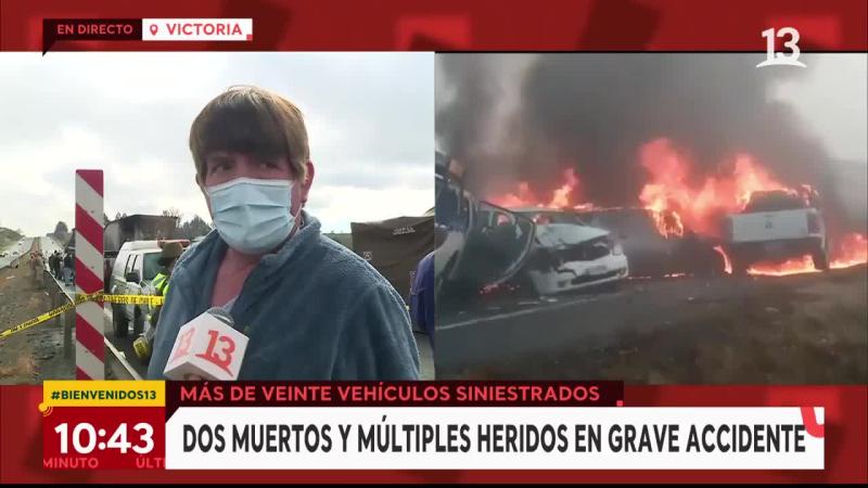 Colisión múltiple en la Ruta 5 sur