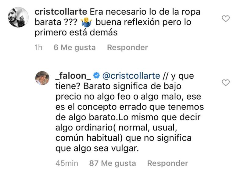 Faloon Larraguibel divide a seguidores con mensaje sobre “ropa barata”